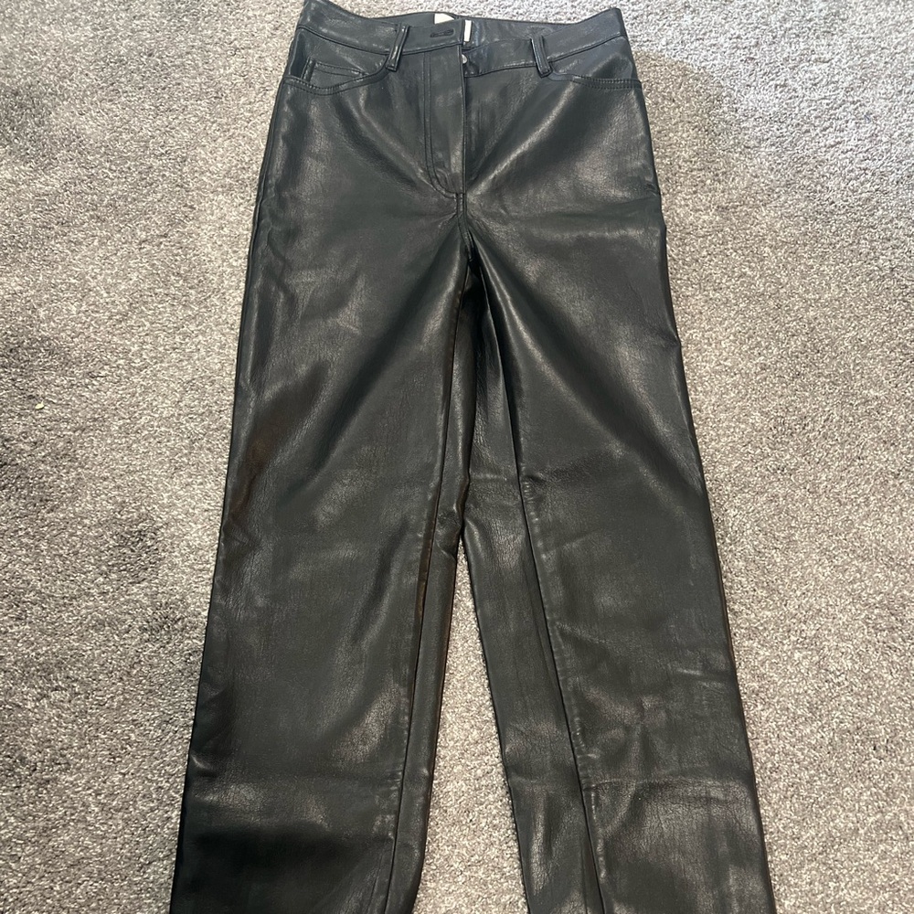 Wilfred Jet Black Vegan Leather Trousers
